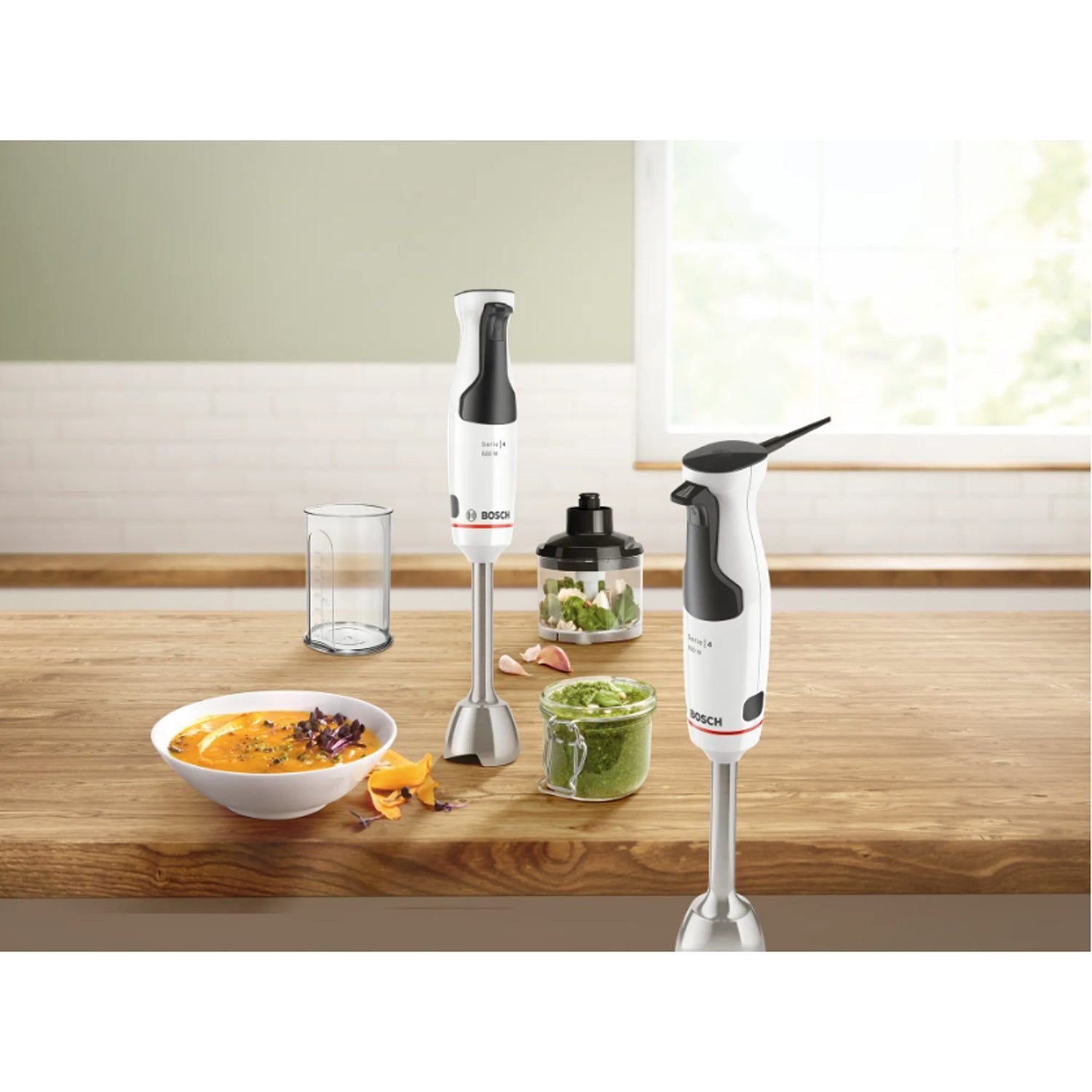 Bosch Stavmixer paket MSM4W220 inkl bunke & mini hack 800Watt