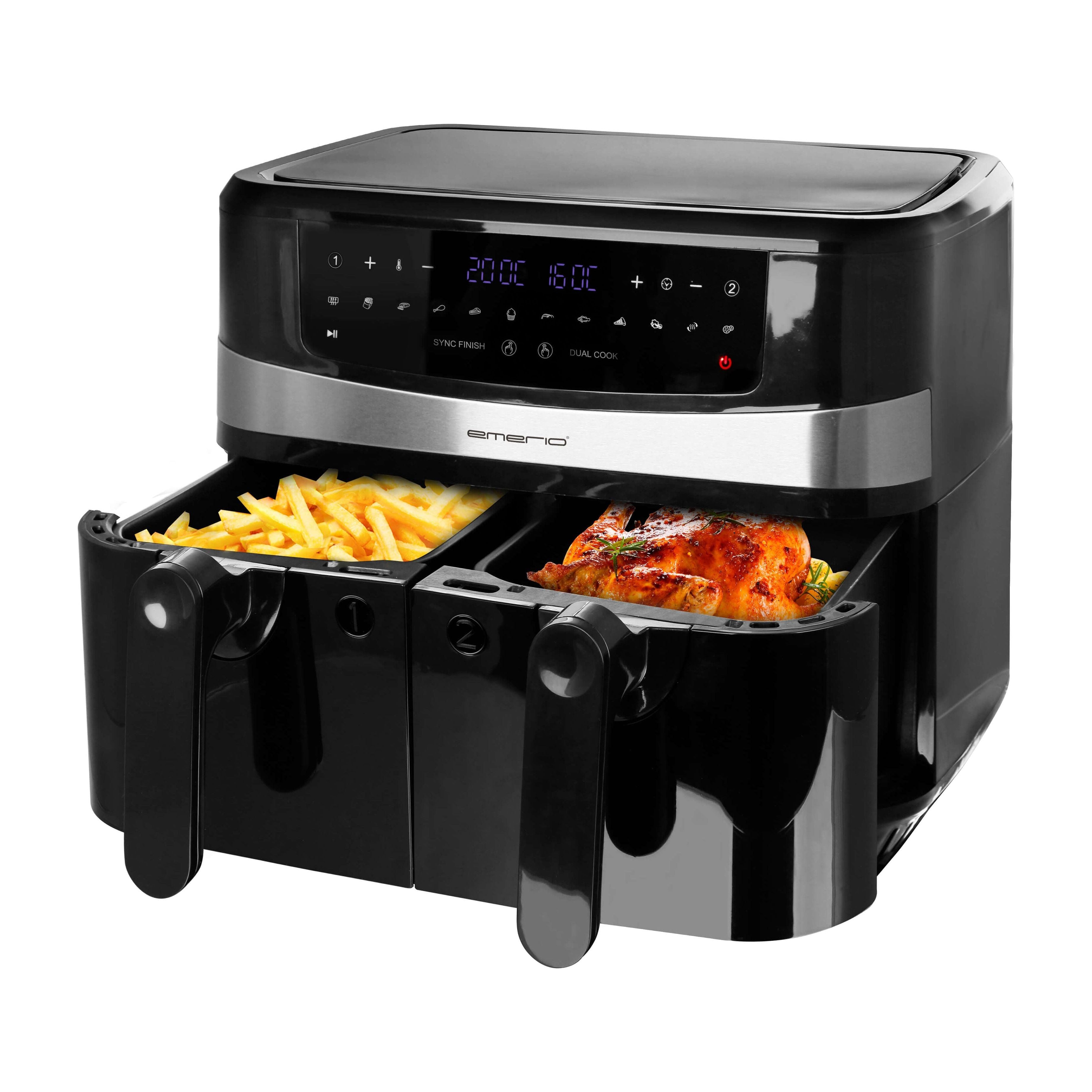 Emerio Dubbel Varmluftsfritös 5+5 L 2400 Watt