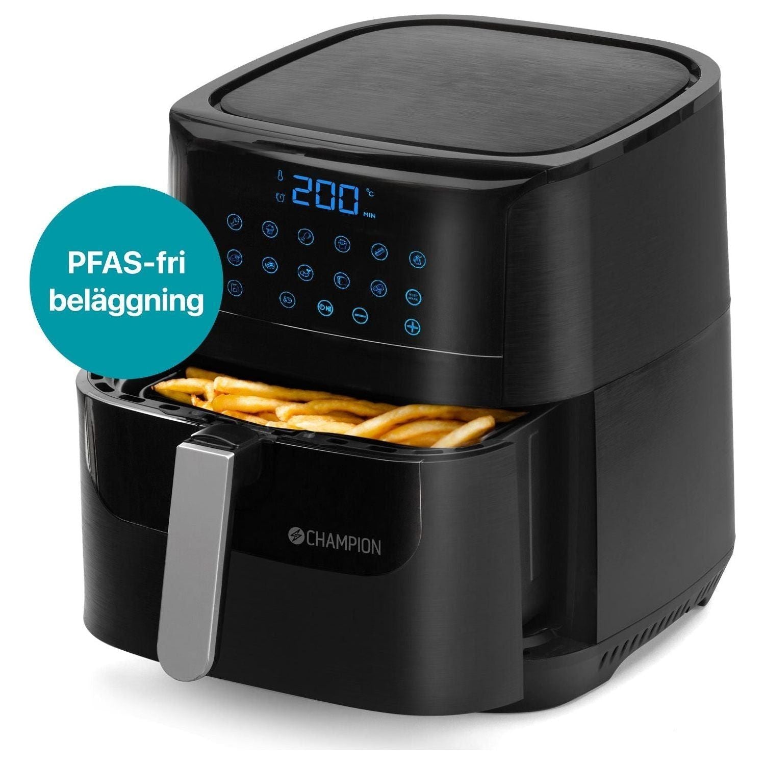 Champion Air Fryer XL Ceramic 5,5L 1800W AF600 Svart