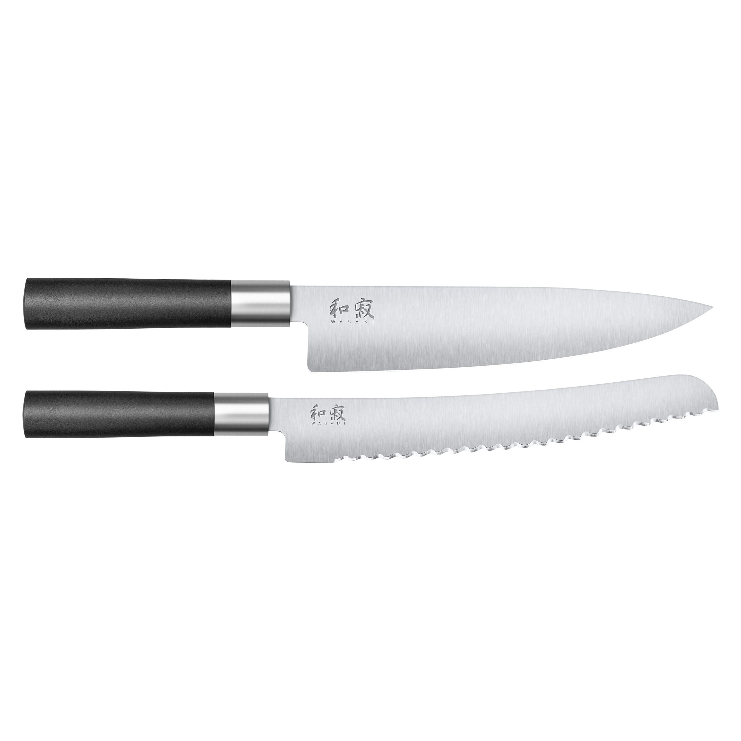 Kai Wasabi Black Bröd- & Kockkniv Set 2 delar