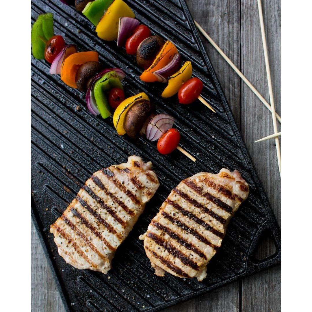 Lodge Grillplatta/Stekplatta Vändbar Gjutjärn 43x24 cm