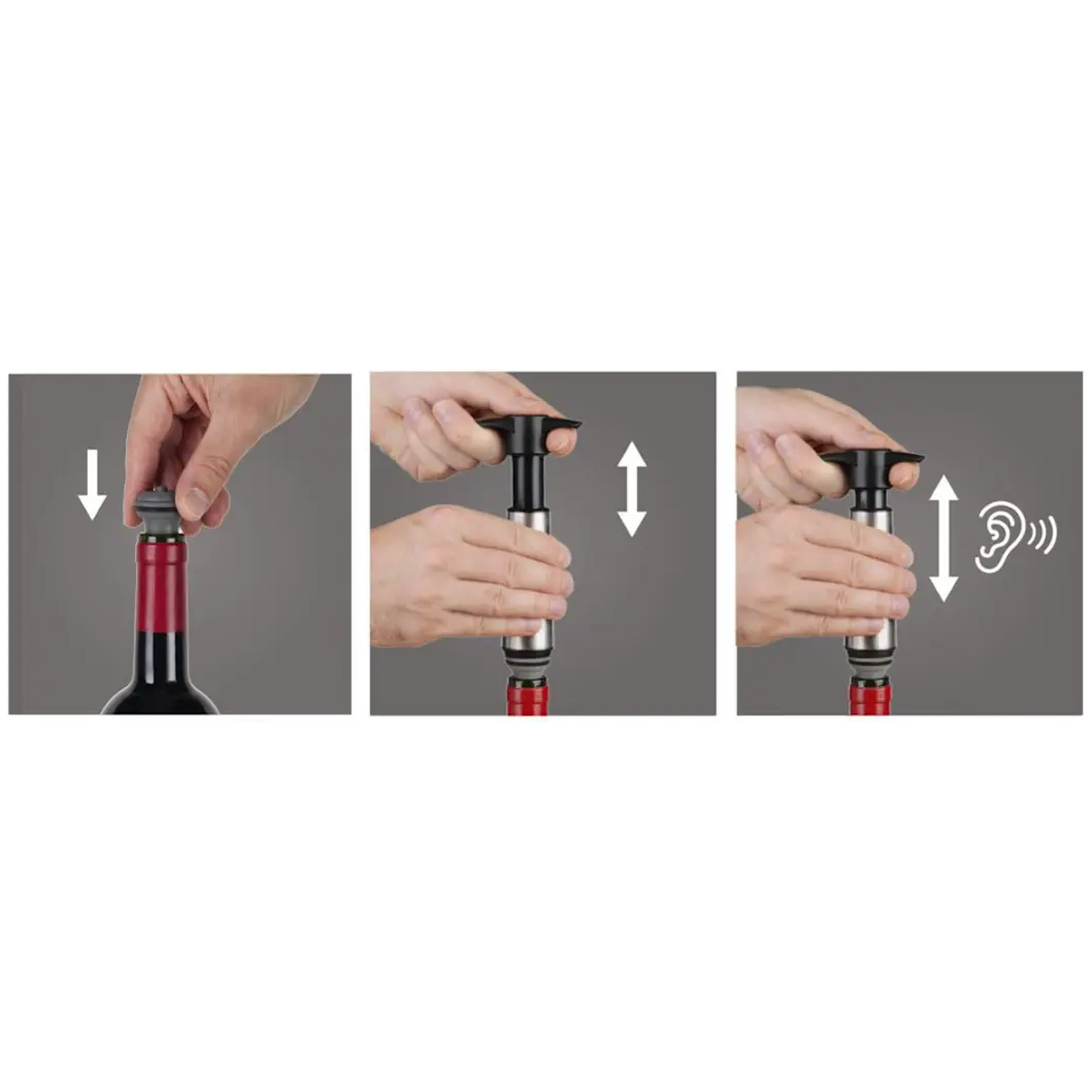 Vacu Vin Wine Saver & 2 Stopper Svart/Silver