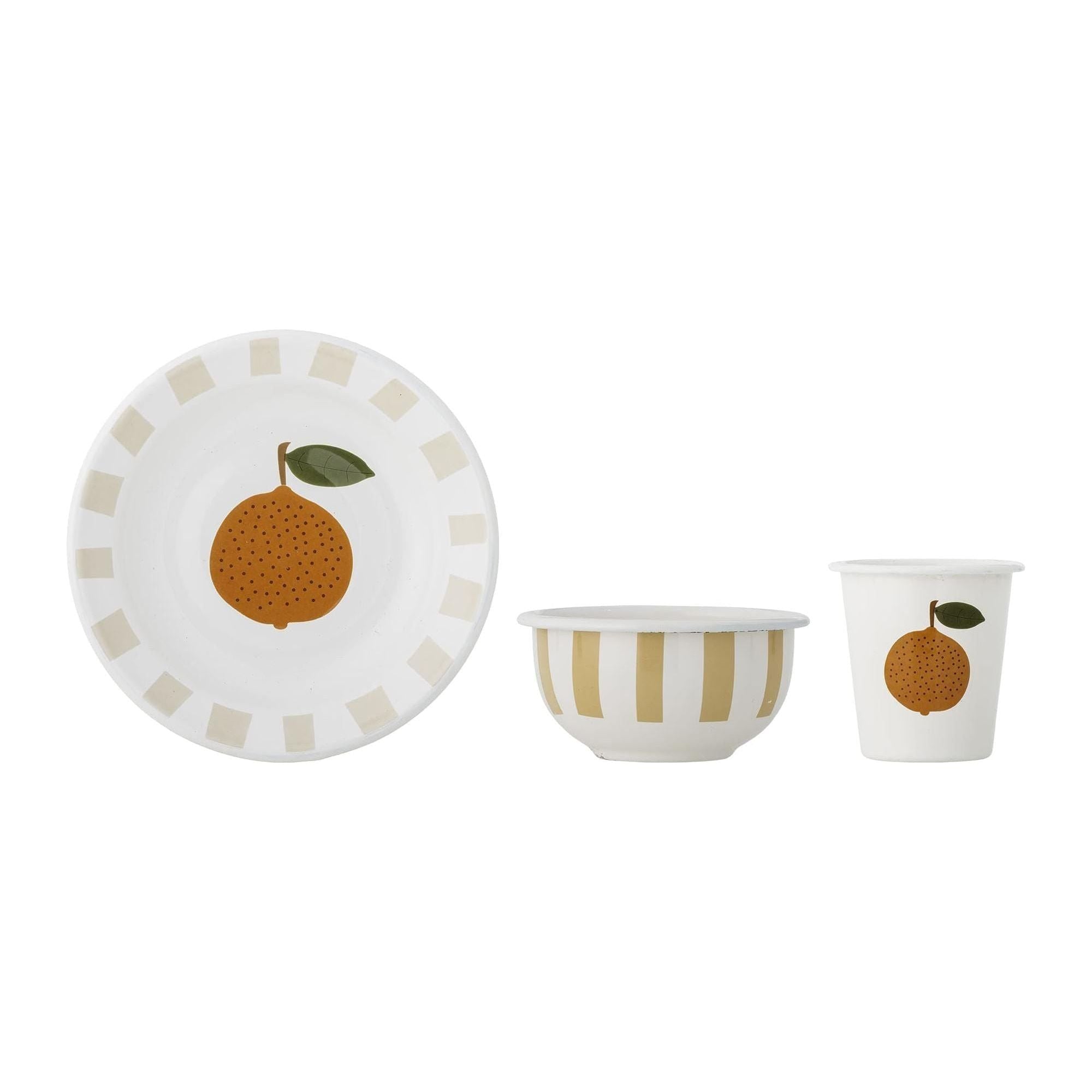 Bloomingville Mini Agnes Servis Set Orange Järn 3-delar (NOV)