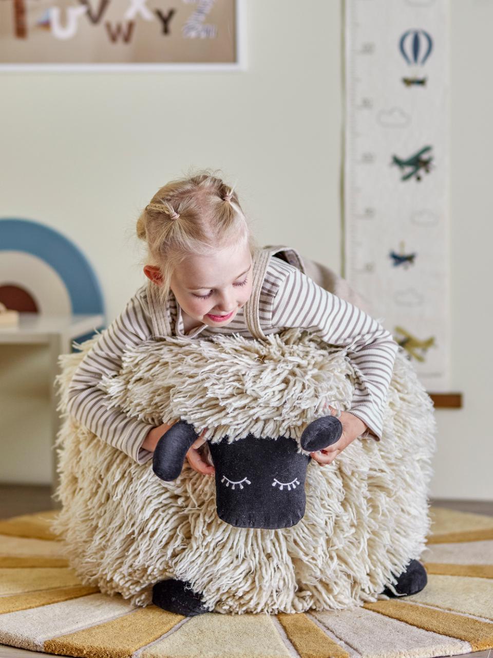 Bloomingville Dolly puff ull 50x45 cm Vit