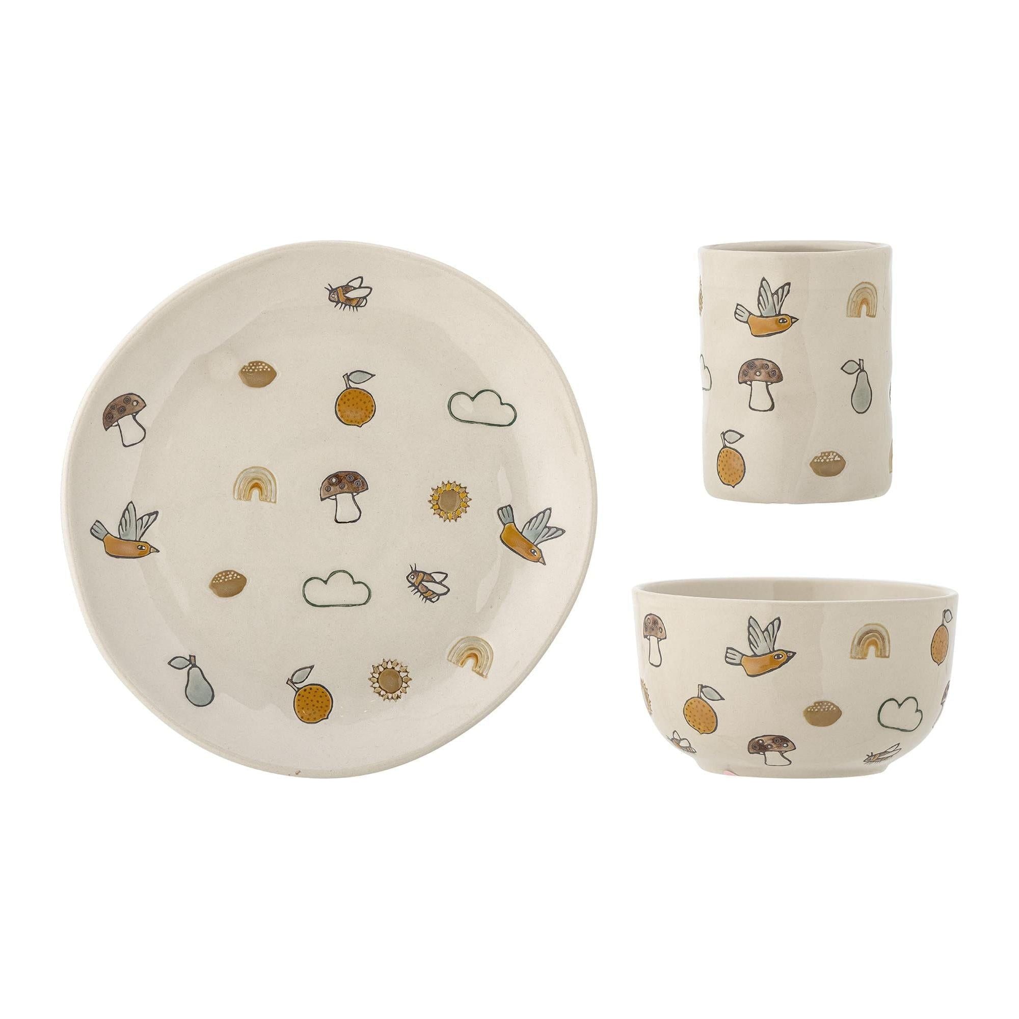 Bloomingville Mini Agnes-servis Vit Stengods