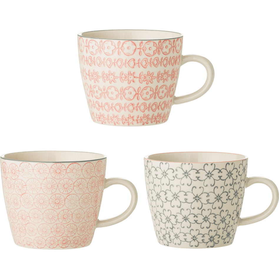 Bloomingville Cécile Mugg Rose I Stengods 3 Dels Set 30 cl