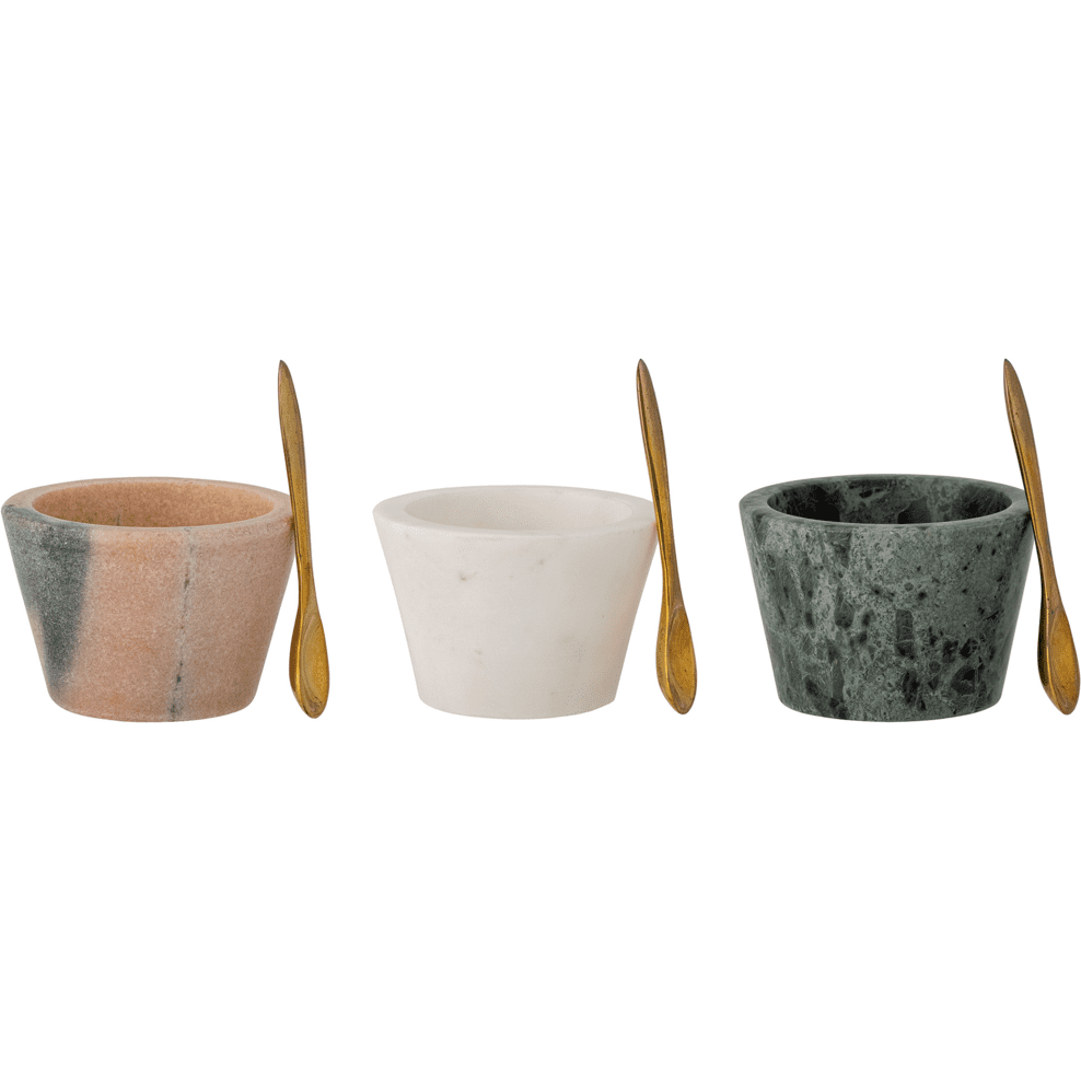 Bloomingville Rosamynthe Saltburk Med Sked Ros Marmor 3-pack