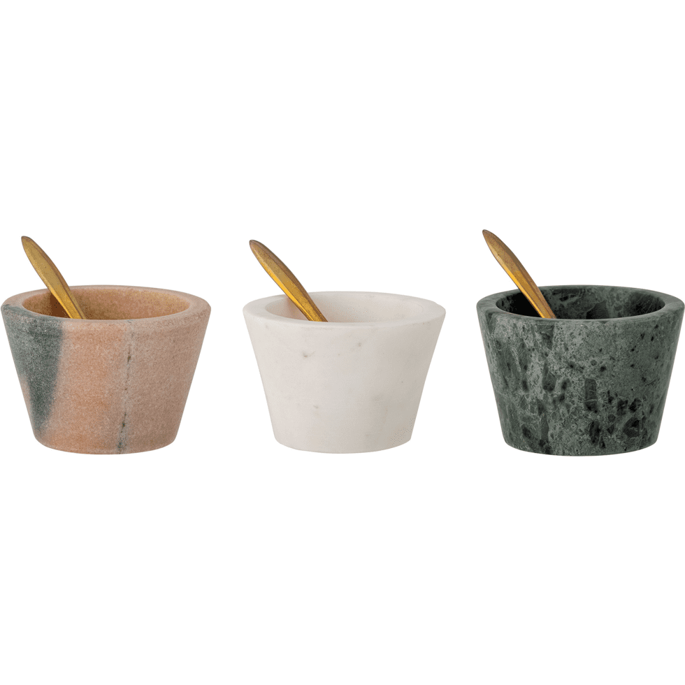 Bloomingville Rosamynthe Saltburk Med Sked Ros Marmor 3-pack