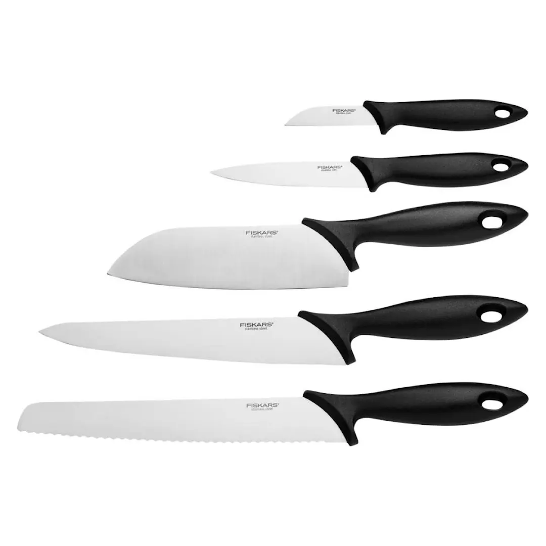 Fiskars Knivblock med 5 knivar Essential