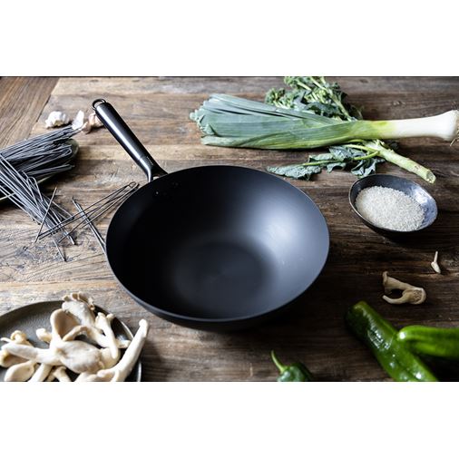 Satake Wok Kolstål med trä 2,5mm