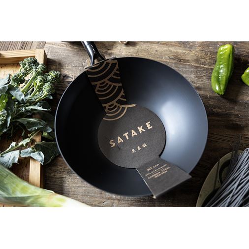 Satake Wok Kolstål med trä 2,5mm
