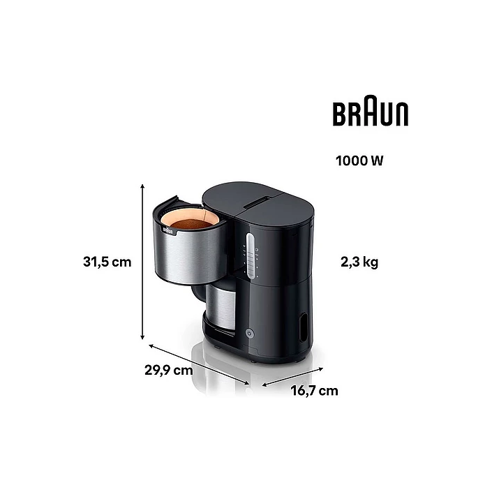 Braun Termosbryggare KF1505BK PurShine  1,2 l