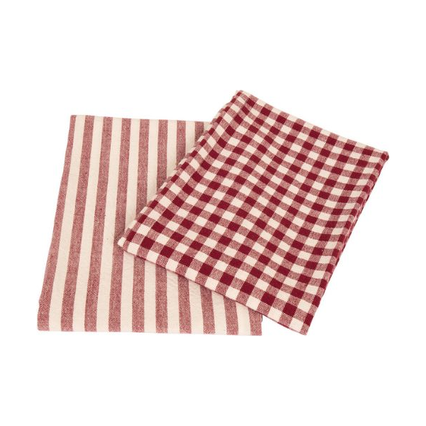 Scandinavian Home Kökshanddukar 2-pack Rut/Rand 50x70 cm